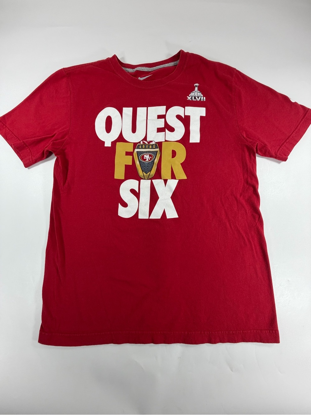 Nike San Francisco 49ers Quest for Six Super Bowl XLVII Graphic Tee Mens Medium